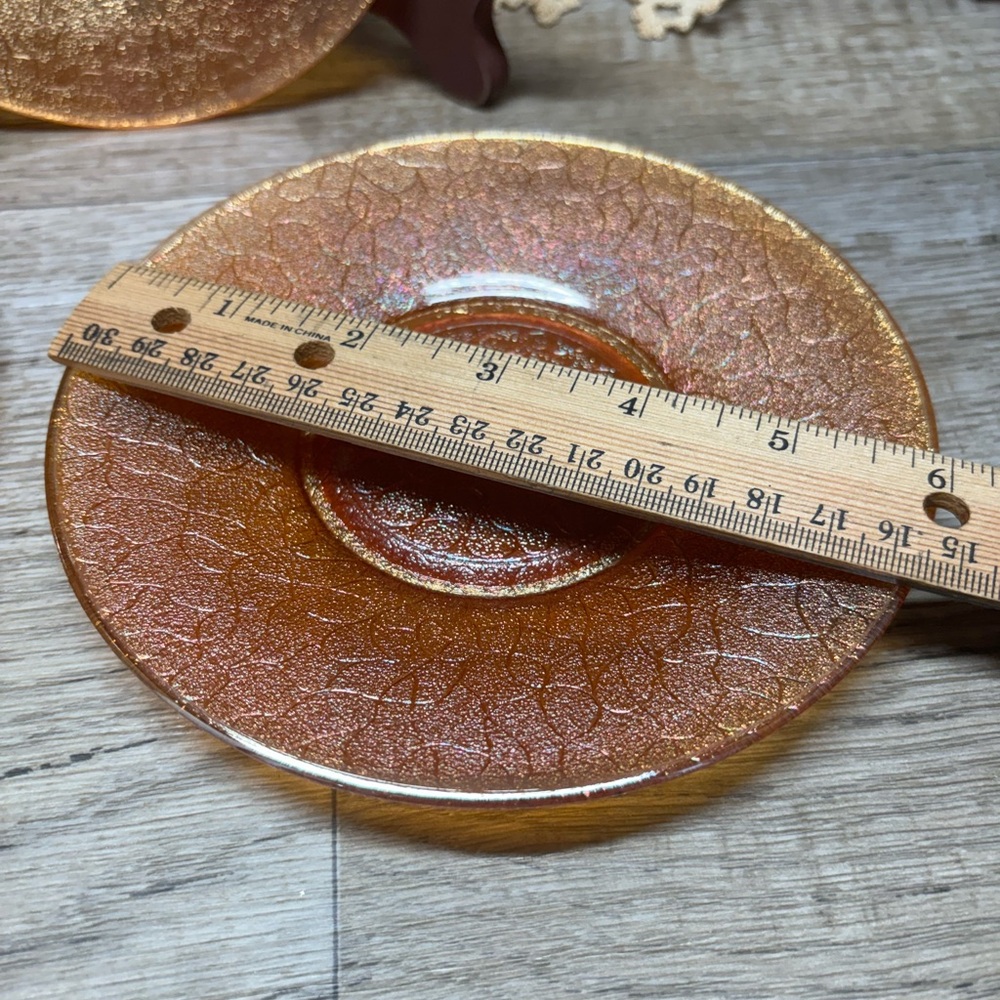 1924 Jeannette Glass Co. Iridescent 3 Pressed-Glass Salad Plate (Pre-Depression) - Picture 7 of 11